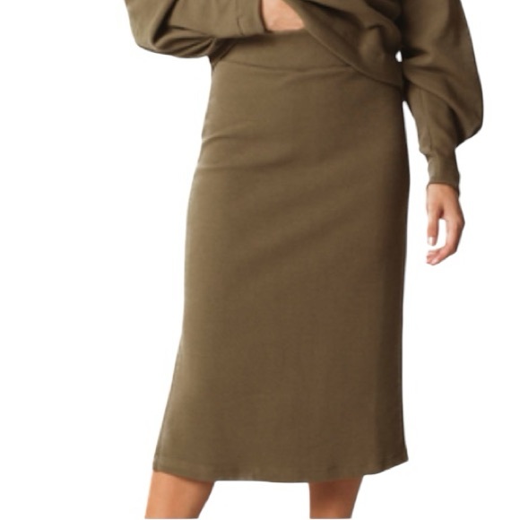 Olive Midi Skirt - Picture 1 of 12